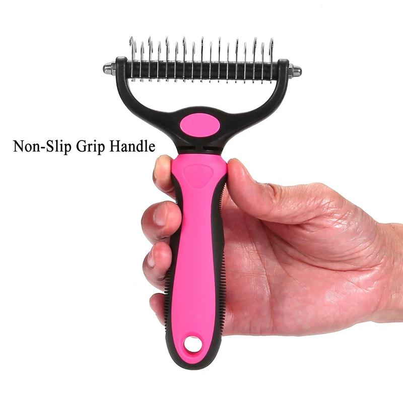 Pet Grooming Tool | Deshedding &amp; Detangling Brush | Stainless Steel Blade | For Dogs &amp; Cats
