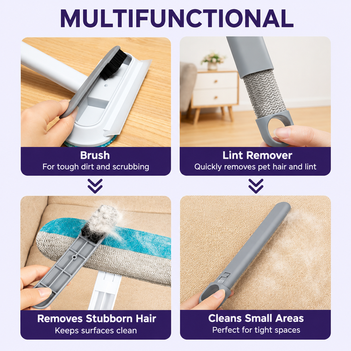 Pet Hair Remover Brush | 3-in-1 Reusable Lint Cleaner | Carpet &amp; Furniture Hair Removal