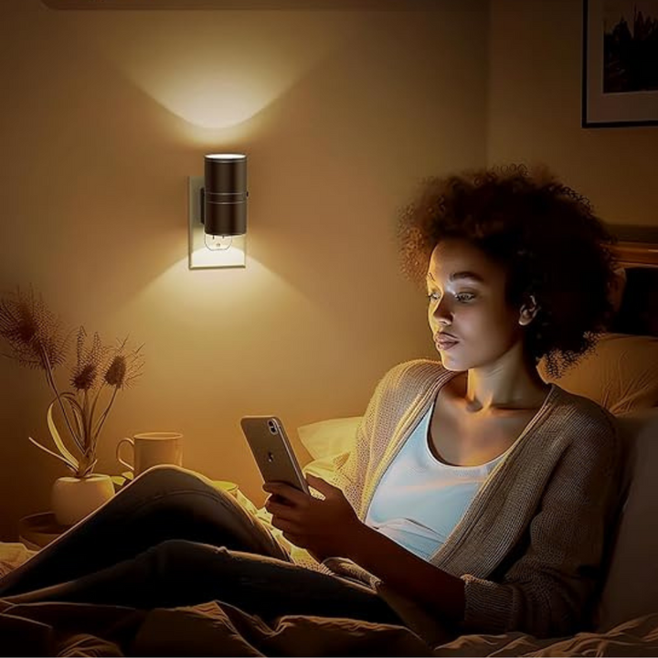 Plug-In Night Light | Auto Light Sensor &amp; Adjustable Brightness | 100 Lumens LED Design
