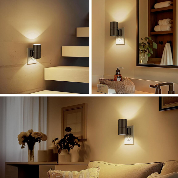 Plug-In Night Light | Auto Light Sensor &amp; Adjustable Brightness | 100 Lumens LED Design