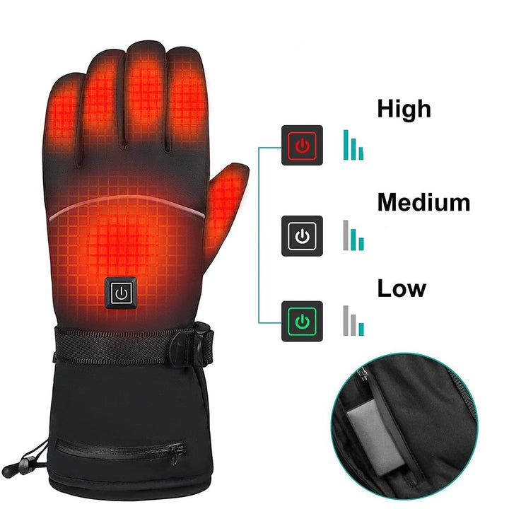 Rechargeable Heated Gloves with Touchscreen-Compatible Fingertips