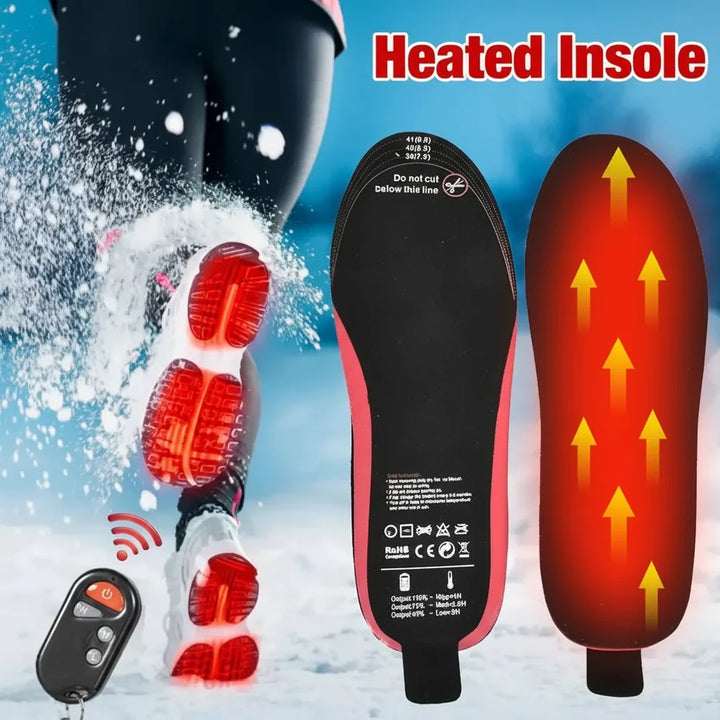 Rechargeable Heated Insoles | Wireless Remote Control | USB-C Charging | Adjustable Heat for Winter