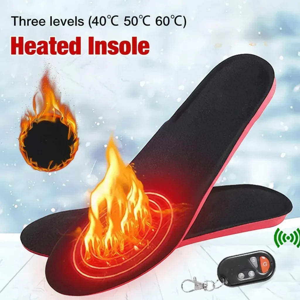 Rechargeable Heated Insoles | Wireless Remote Control | USB-C Charging | Adjustable Heat for Winter