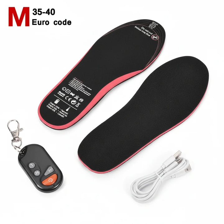 Rechargeable Heated Insoles | Wireless Remote Control | USB-C Charging | Adjustable Heat for Winter