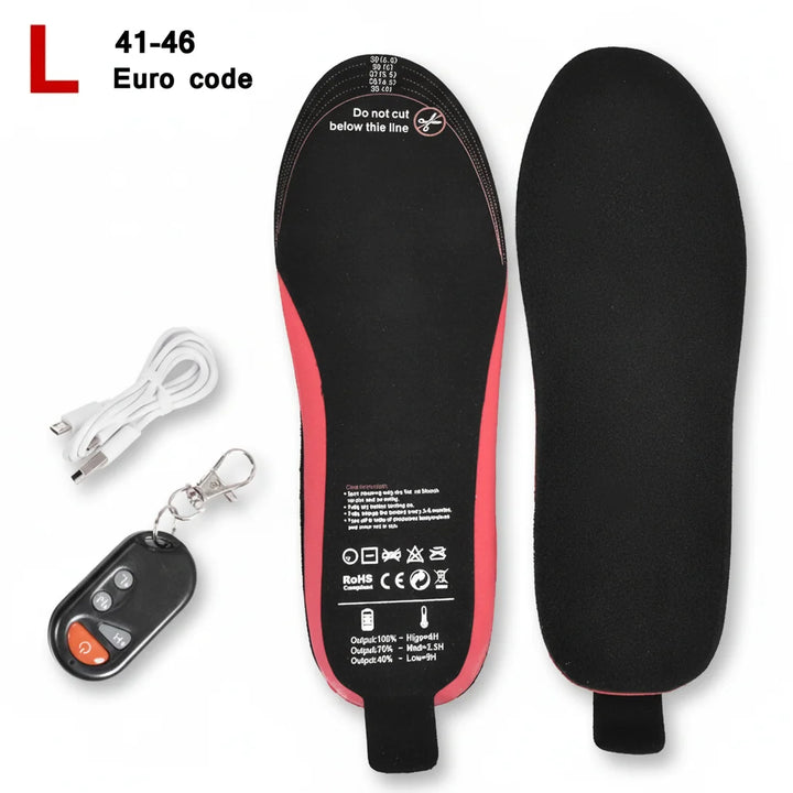 Rechargeable Heated Insoles | Wireless Remote Control | USB-C Charging | Adjustable Heat for Winter