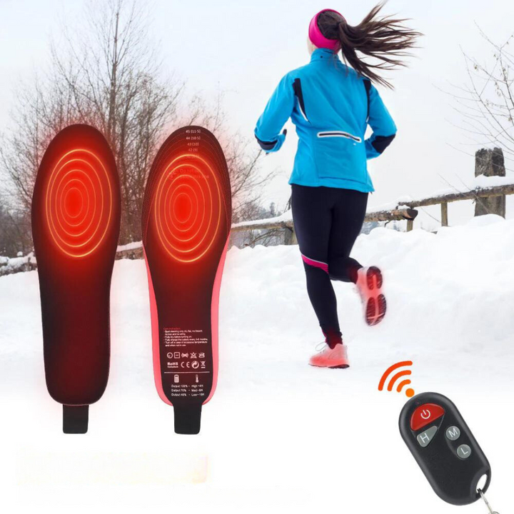 Rechargeable Heated Insoles with Wireless Remote Control