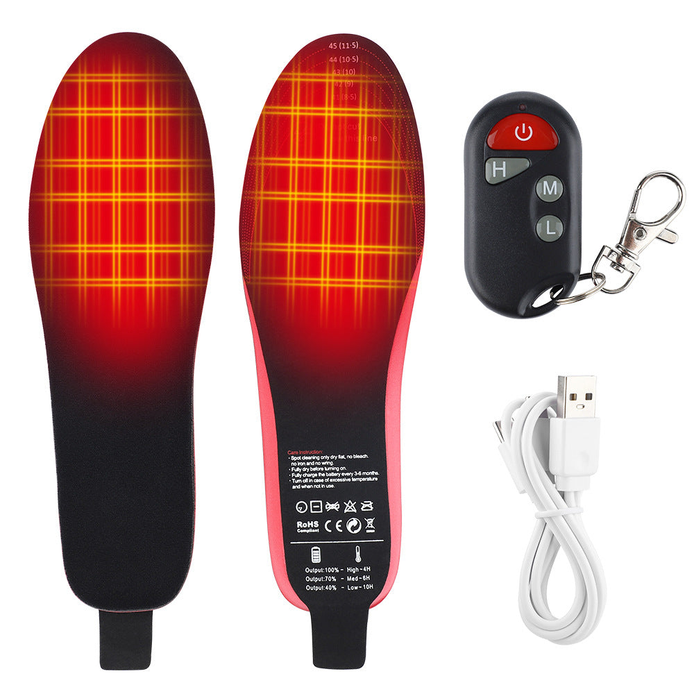 Rechargeable Heated Insoles with Wireless Remote Control