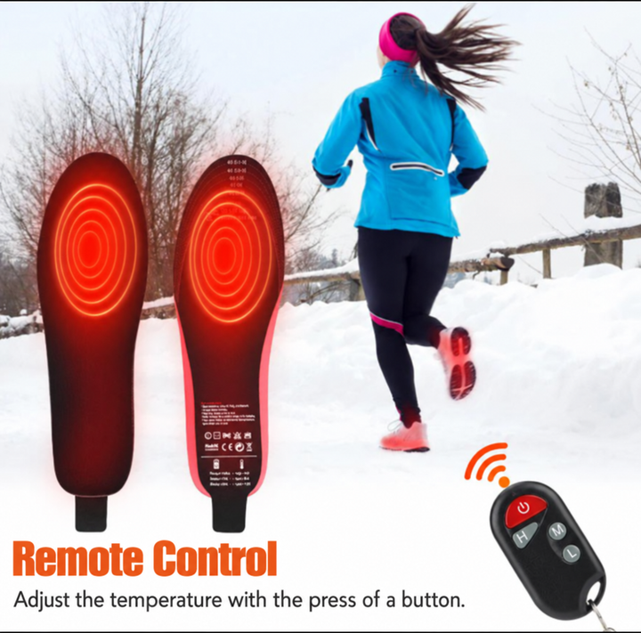 Rechargeable Heated Insoles with Wireless Remote Control