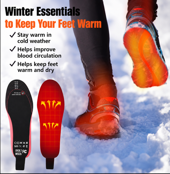 Rechargeable Heated Insoles with Wireless Remote Control