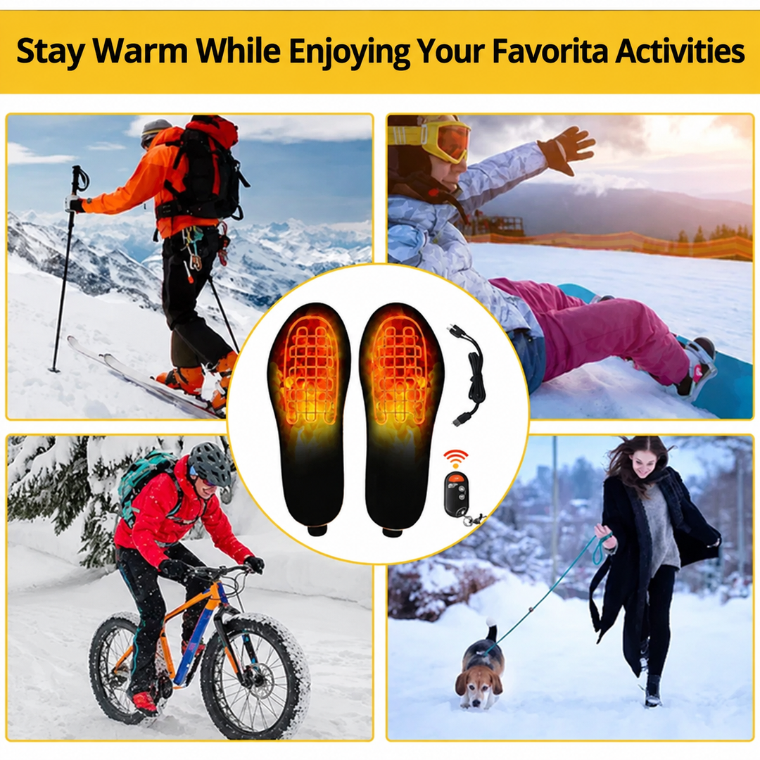 Rechargeable Heated Insoles with Wireless Remote Control
