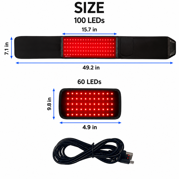 Red Light Therapy Wrap | 660nm Red &amp; 850nm Near-Infrared LEDs | 60W Portable Light Therapy Device