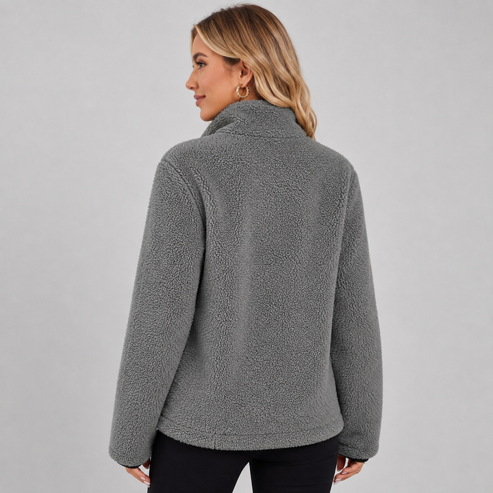 Ruby - Women’s teddy jacket warm and cozy with full length zip front