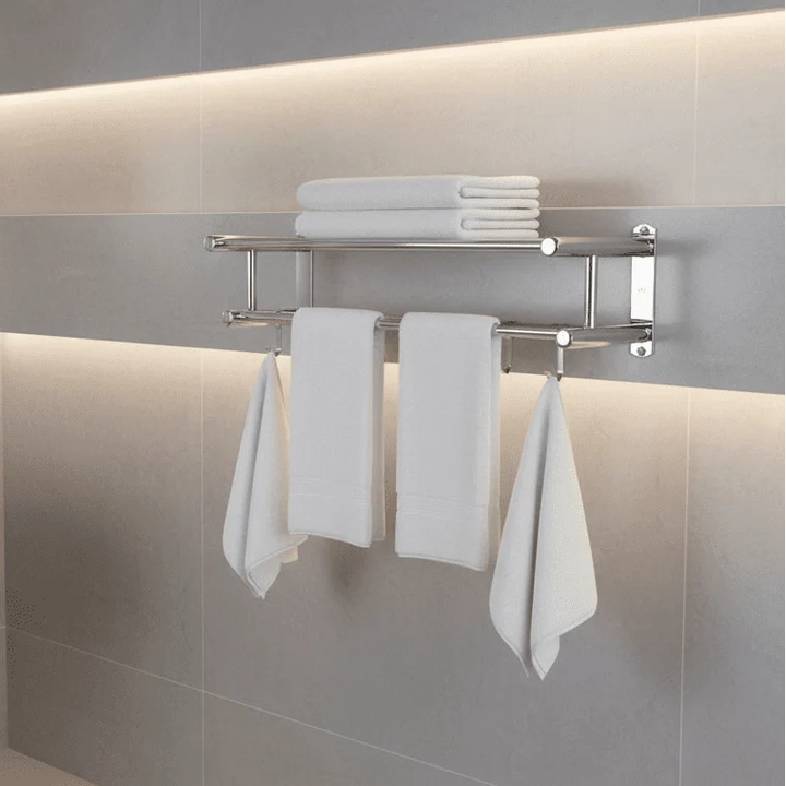 Towel Holder | Wall-Mounted Stainless Steel Rack | Space-Saving Bathroom &amp; Kitchen Storage