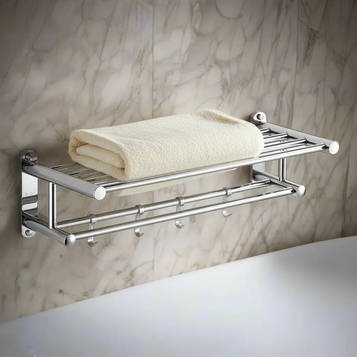 Towel Holder | Wall-Mounted Stainless Steel Rack | Space-Saving Bathroom &amp; Kitchen Storage