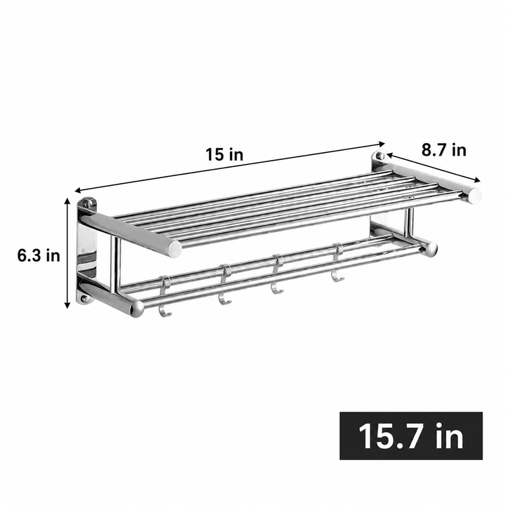 Towel Holder | Wall-Mounted Stainless Steel Rack | Space-Saving Bathroom &amp; Kitchen Storage