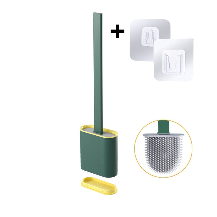 Silicone Toilet Brush | Flexible Deep Cleaning Head | Hygienic Design | Wall-Mount Holder