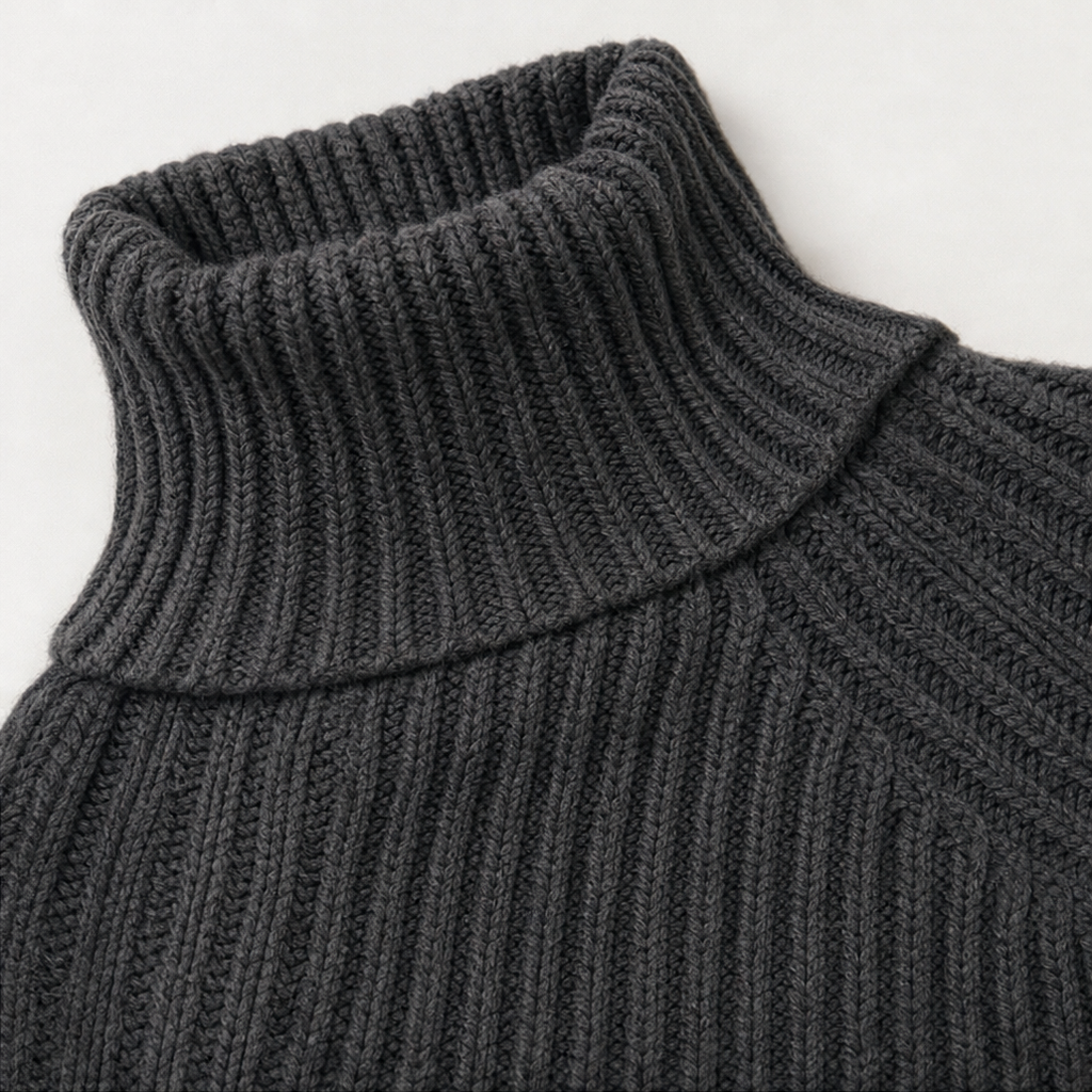 Sophia - Women’s knitted turtleneck sweater dress with oversized long sleeve
