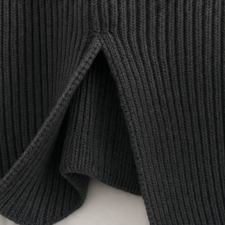 Sophia - Women’s knitted turtleneck sweater dress with oversized long sleeve