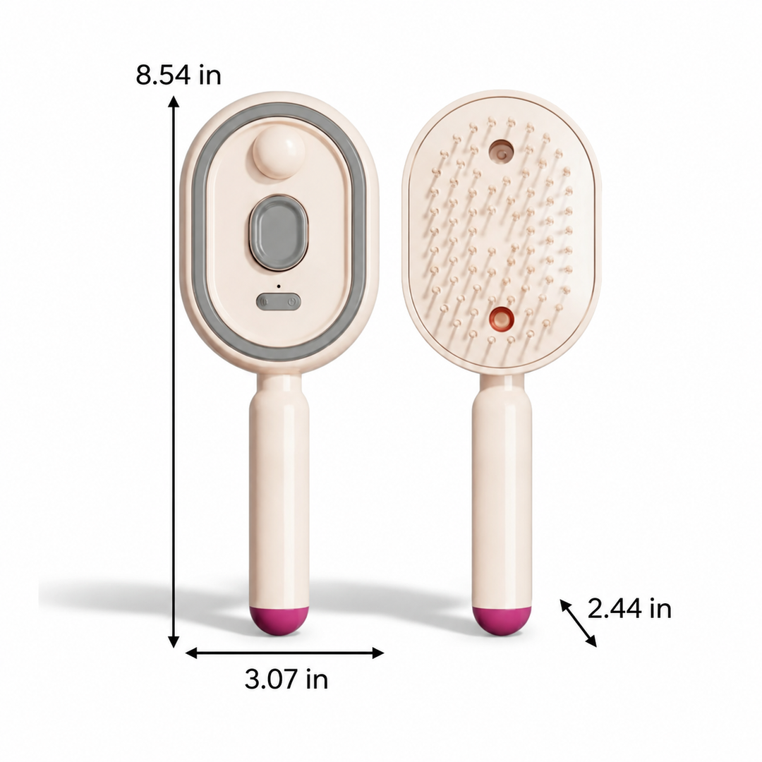 Steam Hair Styling Brush | 3-in-1 Mist Sprayer, Detangling Comb &amp; Scalp Massage Tool