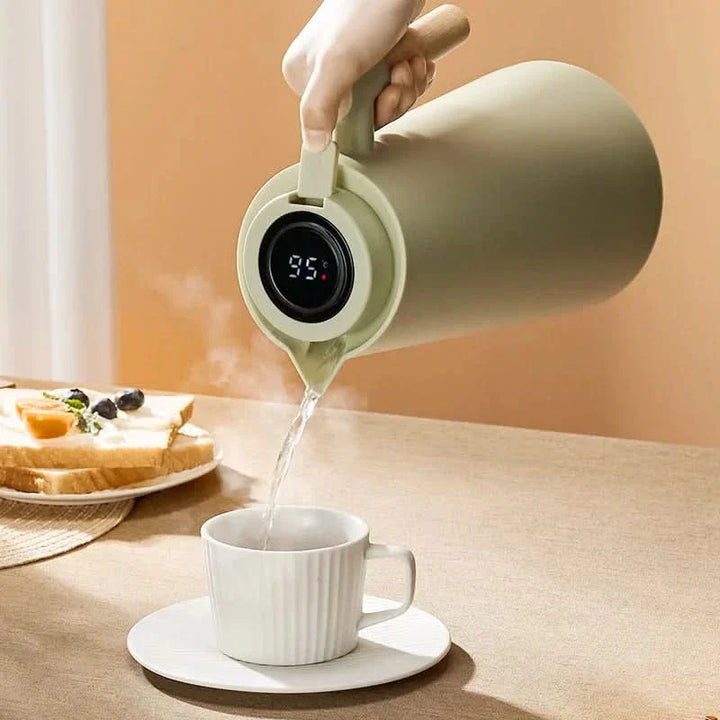Thermal Carafe with Temperature Display | 1 Liter Insulated Coffee &amp; Tea Carafe