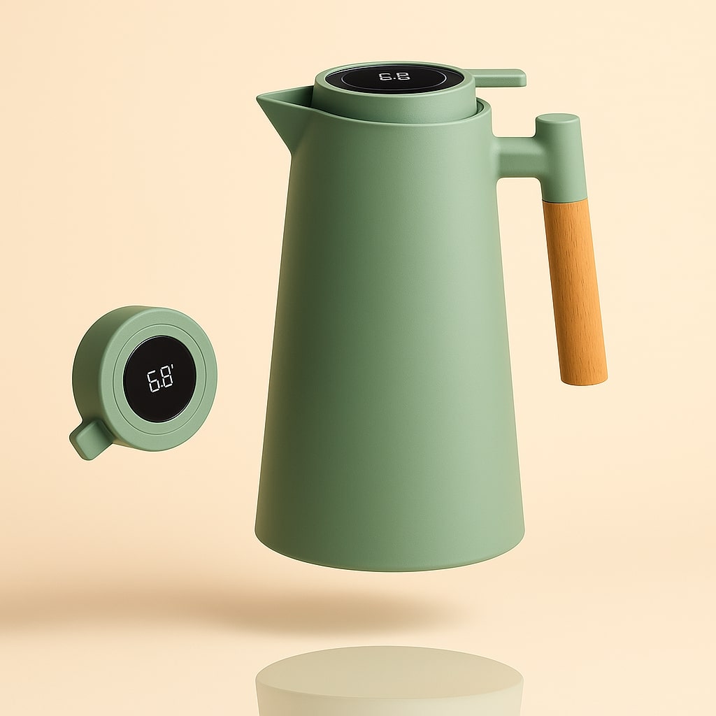Thermal Carafe with Temperature Display | 1 Liter Insulated Coffee &amp; Tea Carafe