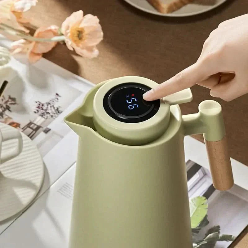 Thermal Carafe with Temperature Display | 1 Liter Insulated Coffee &amp; Tea Carafe