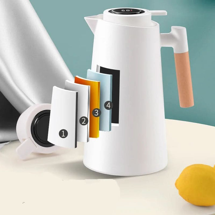 Thermal Carafe with Temperature Display | 1 Liter Insulated Coffee &amp; Tea Carafe