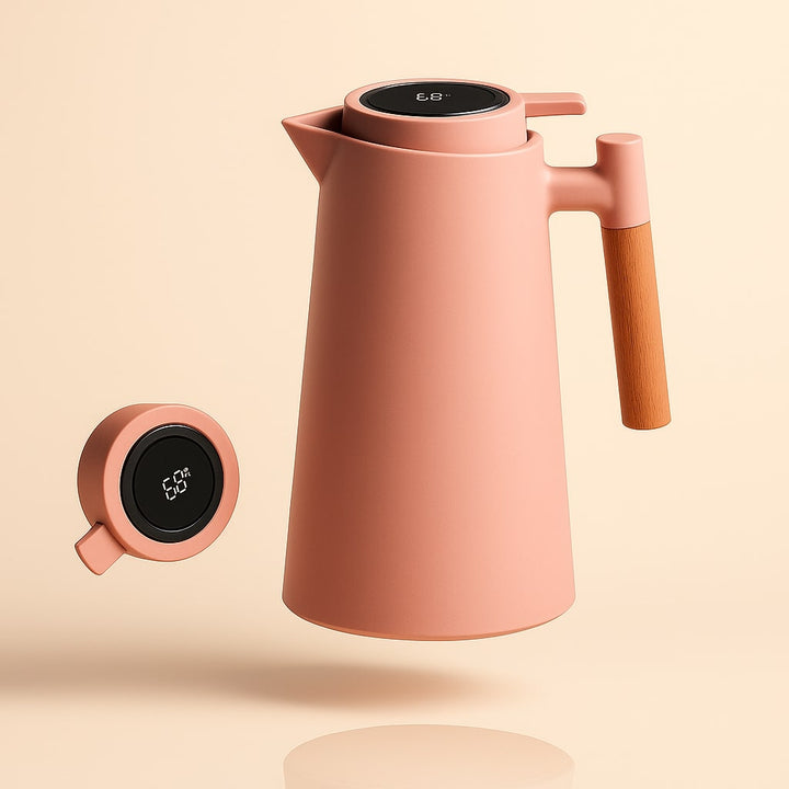 Thermal Carafe with Temperature Display | 1 Liter Insulated Coffee &amp; Tea Carafe