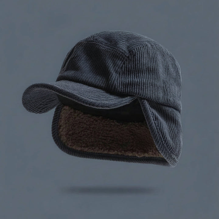 Unisex Winter Ear Flap Cap | Ribbed Knit Design | Polar Fleece Lining | Fits 22–22.8 in Head Size