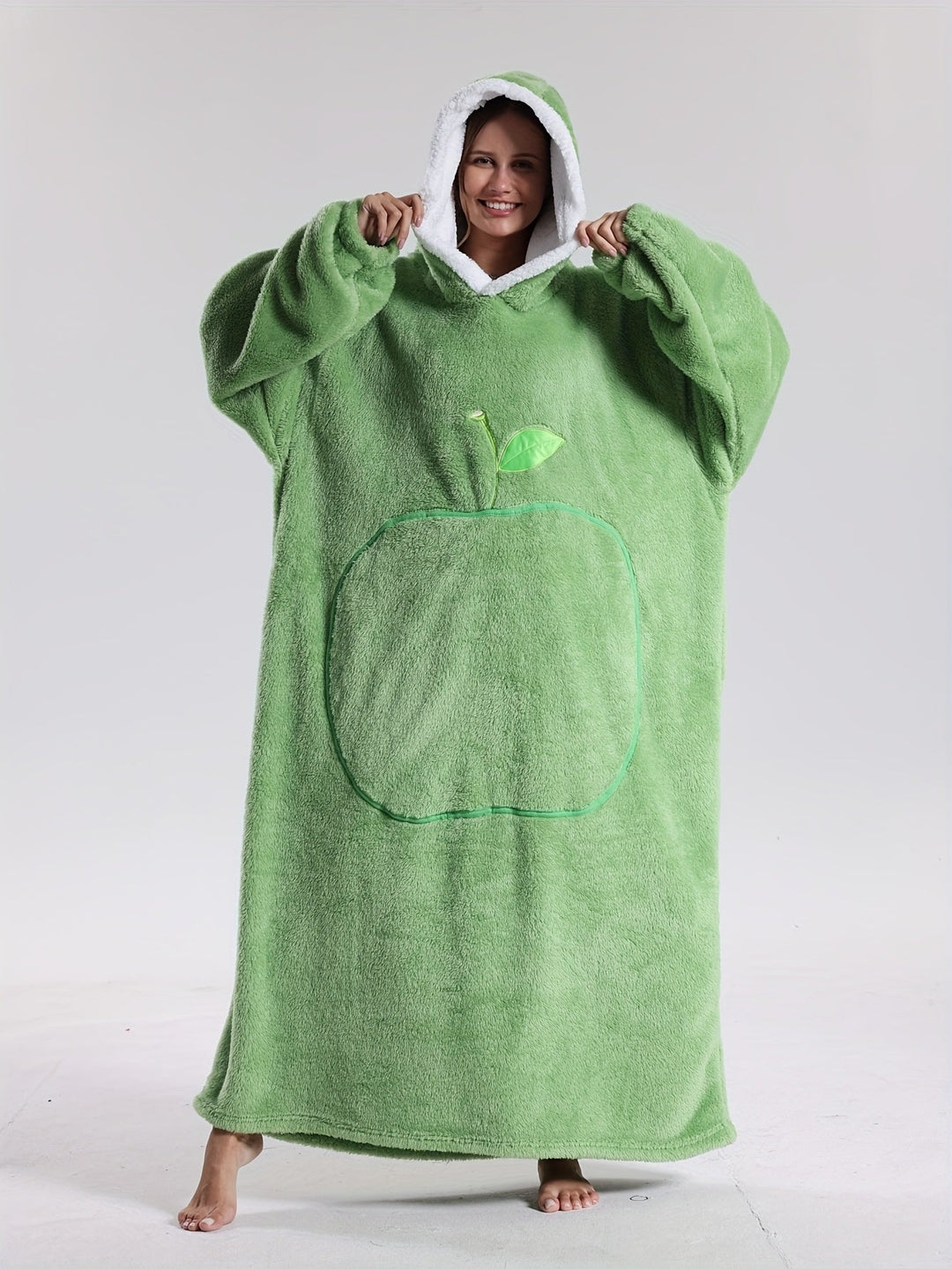 Wearable Blanket Hoodie | Oversized Sherpa Hooded Blanket | Cozy Fleece Lounge Pullover