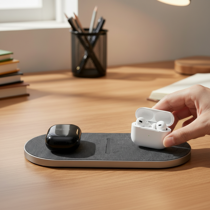Wireless Charging Station | Dual Device Fast Charging | 40W Qi-Compatible Charging Dock