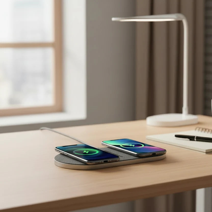 Wireless Charging Station | Dual Device Fast Charging | 40W Qi-Compatible Charging Dock
