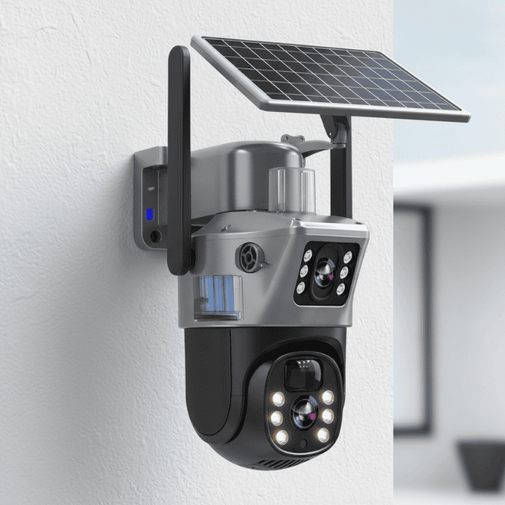 Wireless Security Camera | 4K Dual-Lens Monitoring &amp; Solar Power | 360° Panoramic Night Vision