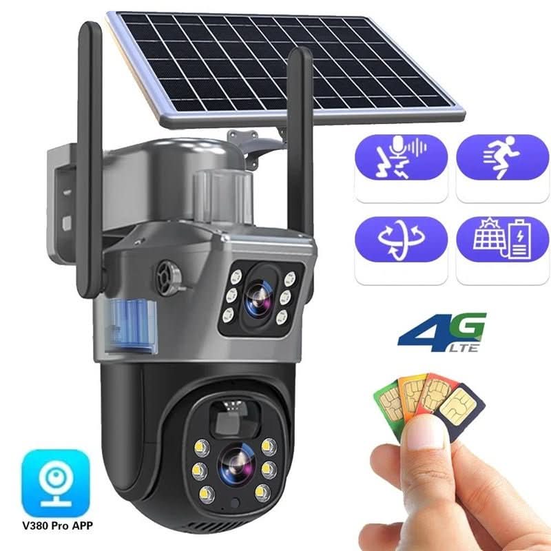 Wireless Security Camera | 4K Dual-Lens Monitoring &amp; Solar Power | 360° Panoramic Night Vision