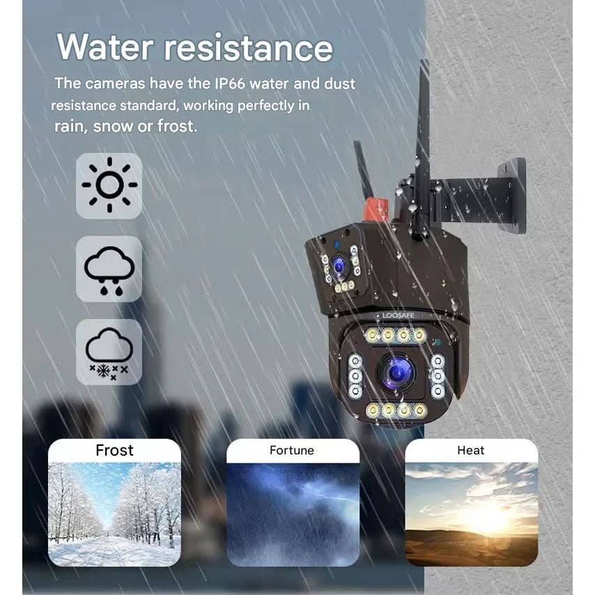 Wireless Security Camera | 4K Dual-Lens Monitoring &amp; Solar Power | 360° Panoramic Night Vision