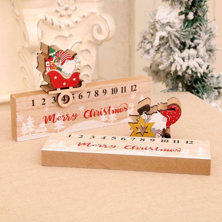 Wooden Advent Calendar | Santa Sleigh Design | 24-Day Christmas Countdown Decoration