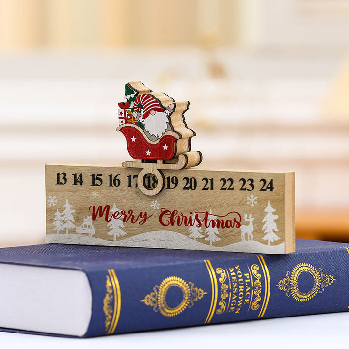 Wooden Advent Calendar | Santa Sleigh Design | 24-Day Christmas Countdown Decoration