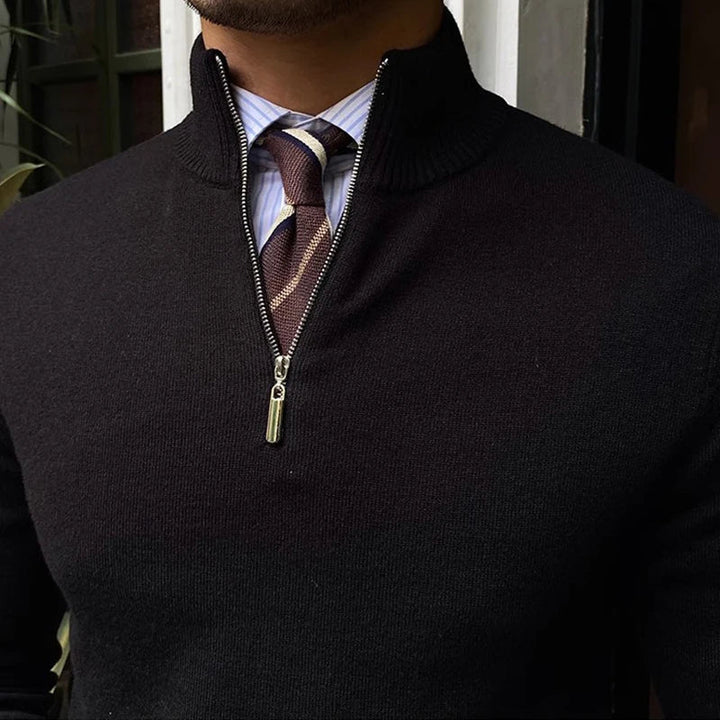 Wyatt - Men’s quarter zip sweater smart casual with mock neck and long sleeve