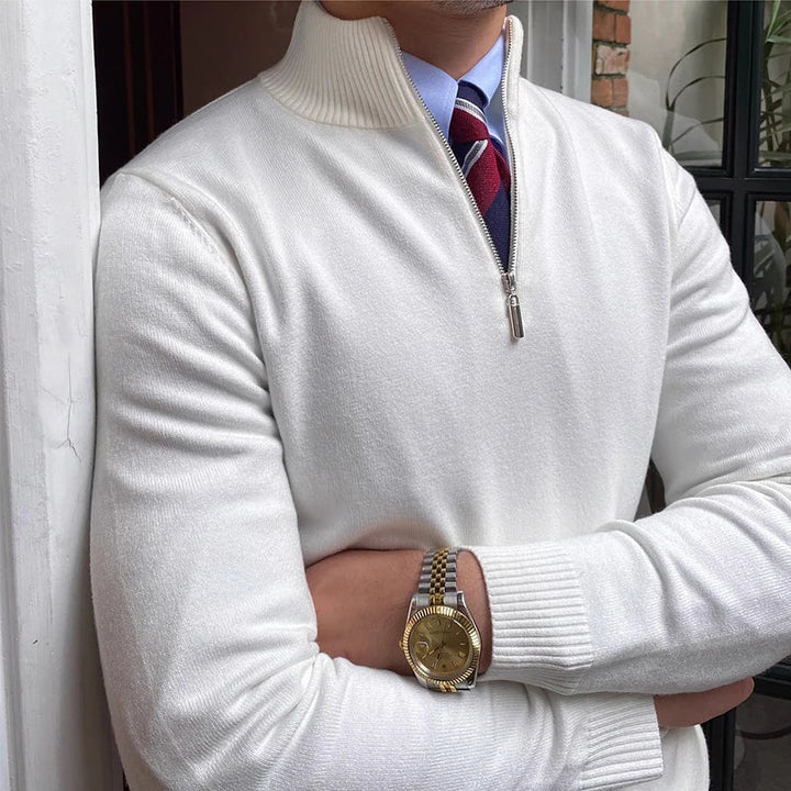 Wyatt - Men’s quarter zip sweater smart casual with mock neck and long sleeve