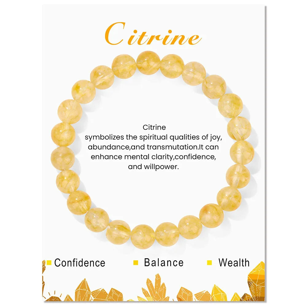 Natural Crystal Bracelet | 8mm Beads | Stretch-Fit Spiritual-Inspired Jewelry
